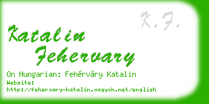 katalin fehervary business card